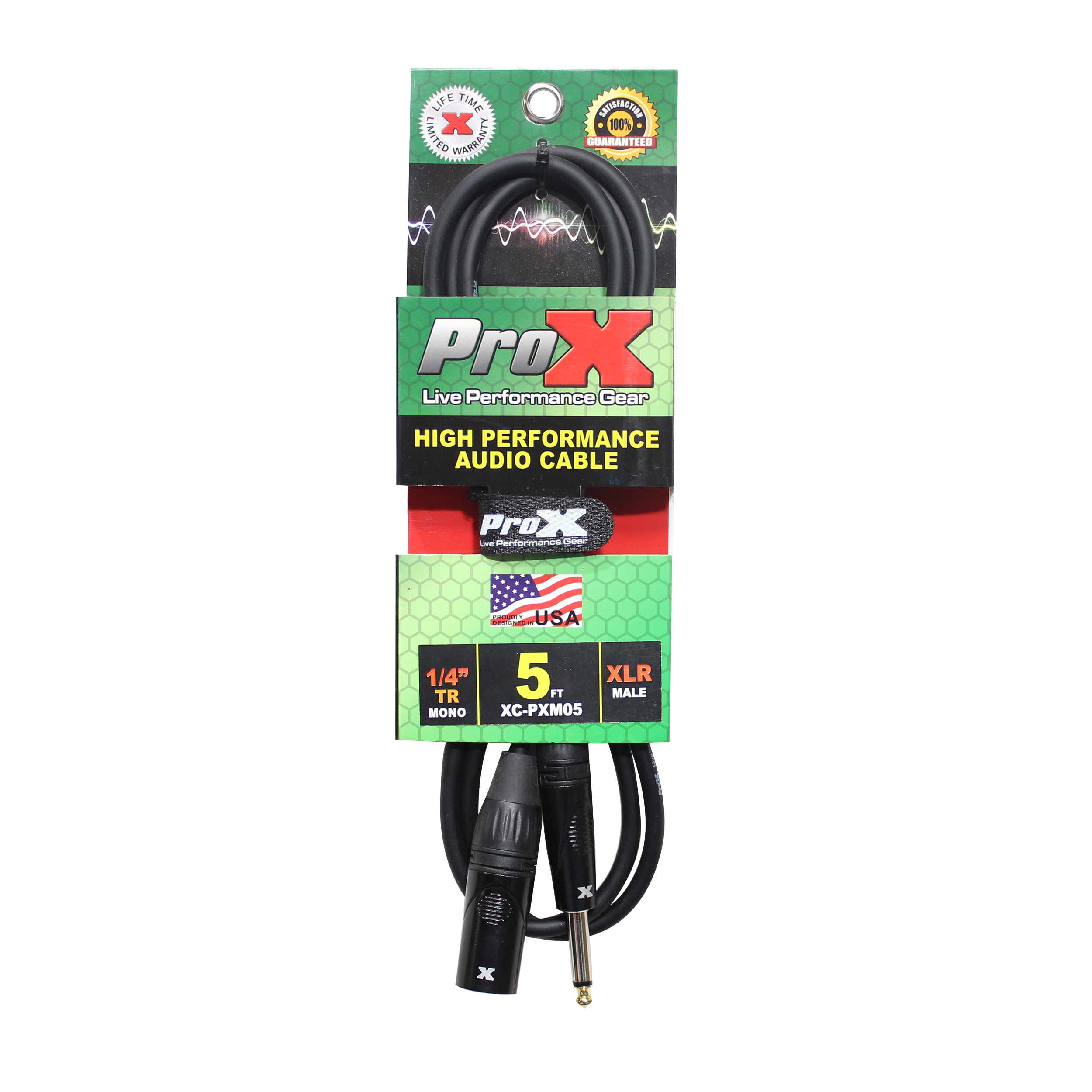 5 Ft. Unbalanced 1/4" TS to XLR3-M High Performance Audio Cable