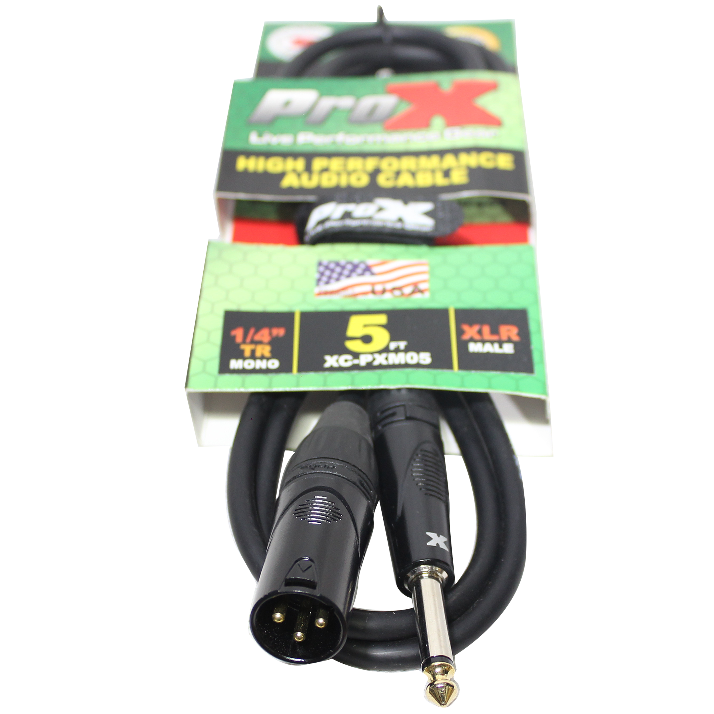 5 Ft. Unbalanced 1/4" TS to XLR3-M High Performance Audio Cable