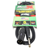 5 Ft. Unbalanced 1/4" TS to XLR3-M High Performance Audio Cable