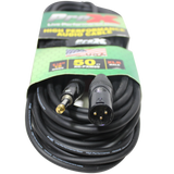 50 Ft. Unbalanced 1/4" TS-M to XLR3-M High Performance Audio Cable