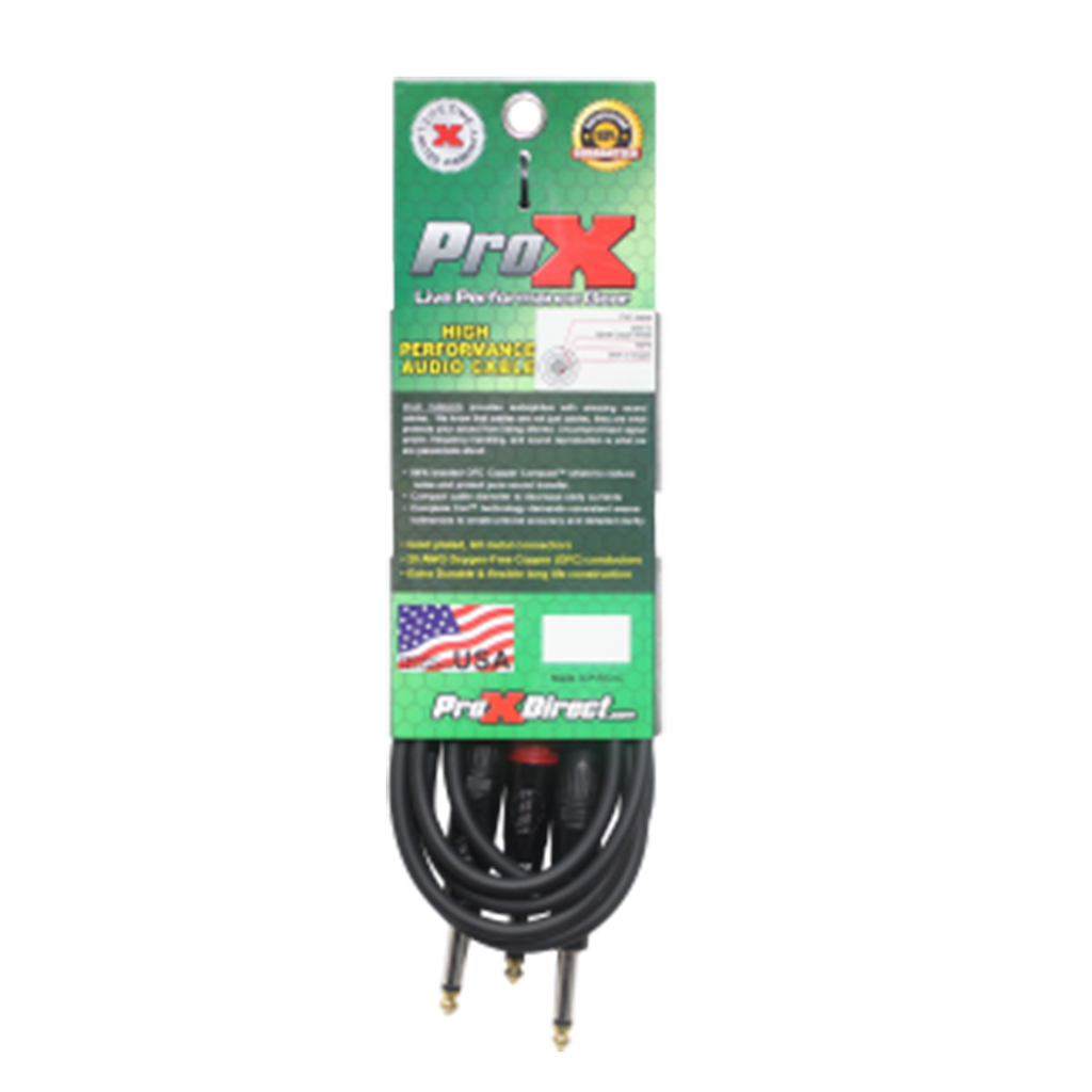 10 Ft. 1/4" TS-M to Dual 1/4" TS-M High Performance Audio Cable