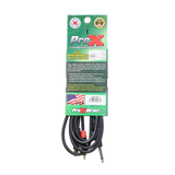 10 Ft. Unbalanced 1/4" TS-M to Dual RCA-M High Performance Audio Y Cable