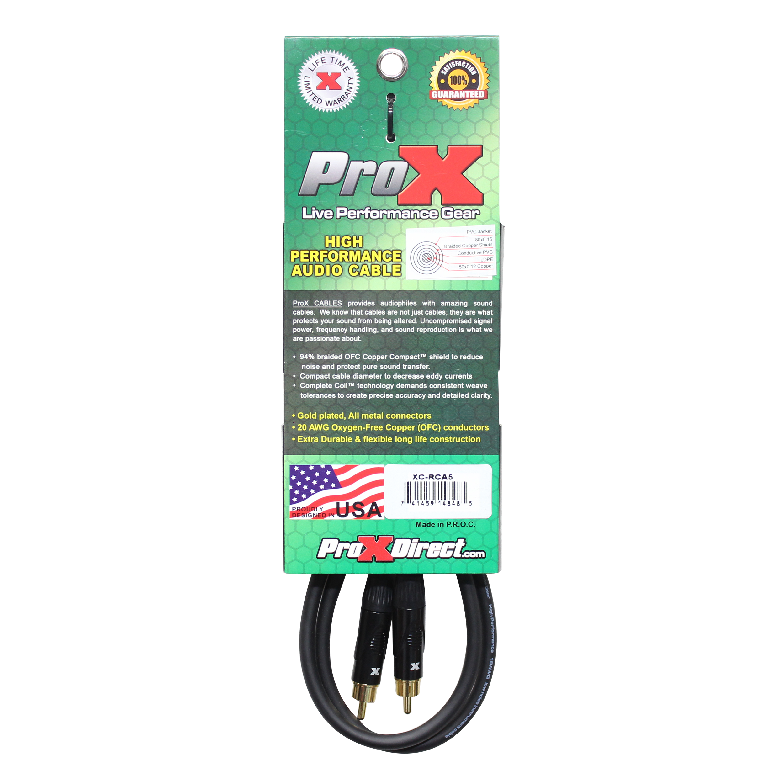 5 Ft. High Performance Audio Cable RCA to RCA