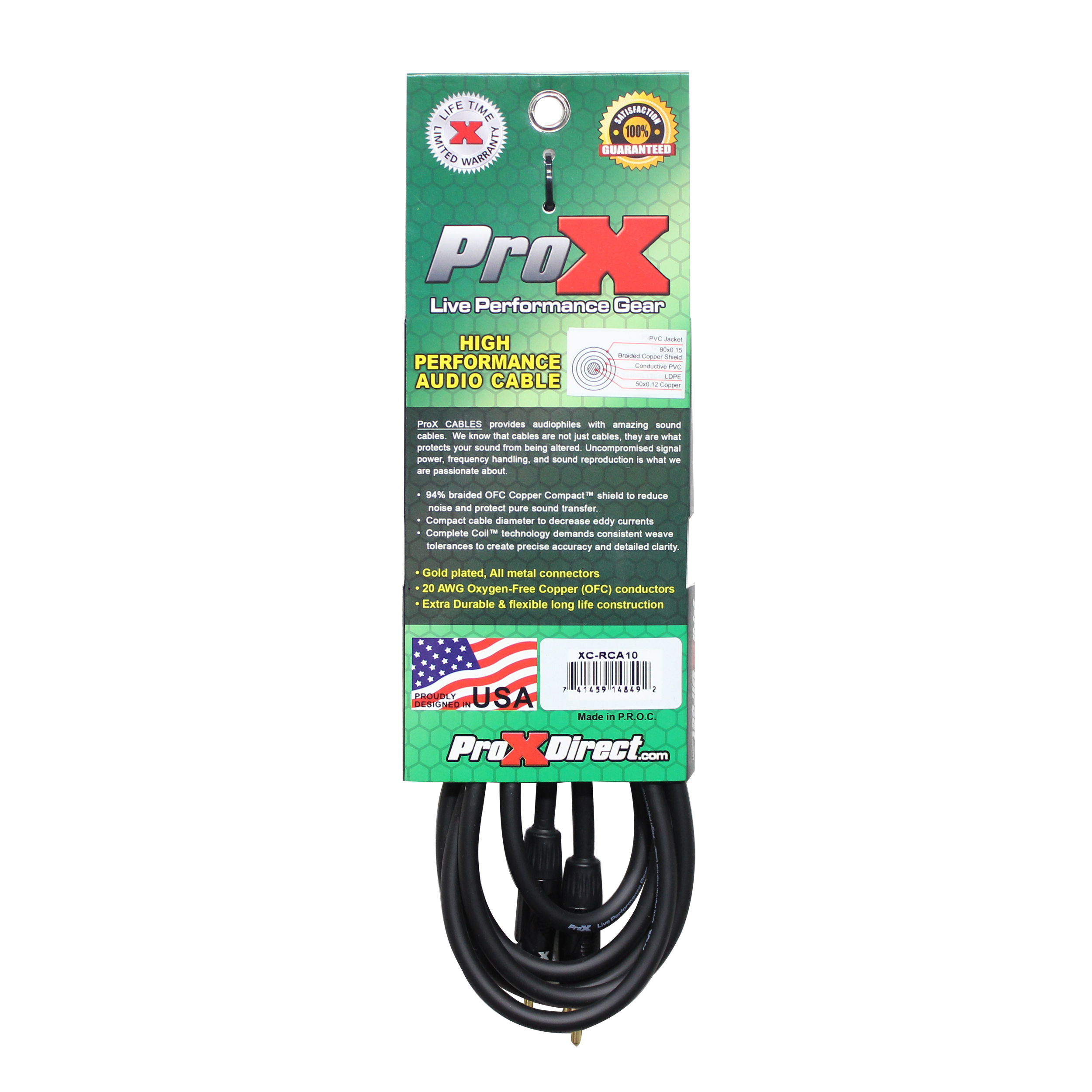 10 Ft. High Performance Audio Cable RCA to RCA