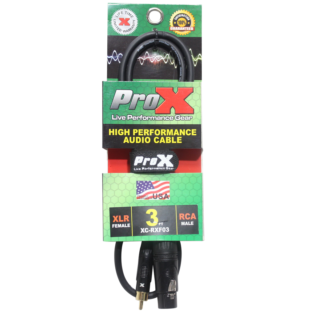 3 Ft. Unbalanced RCA to XLR-F High Performance Audio Cable