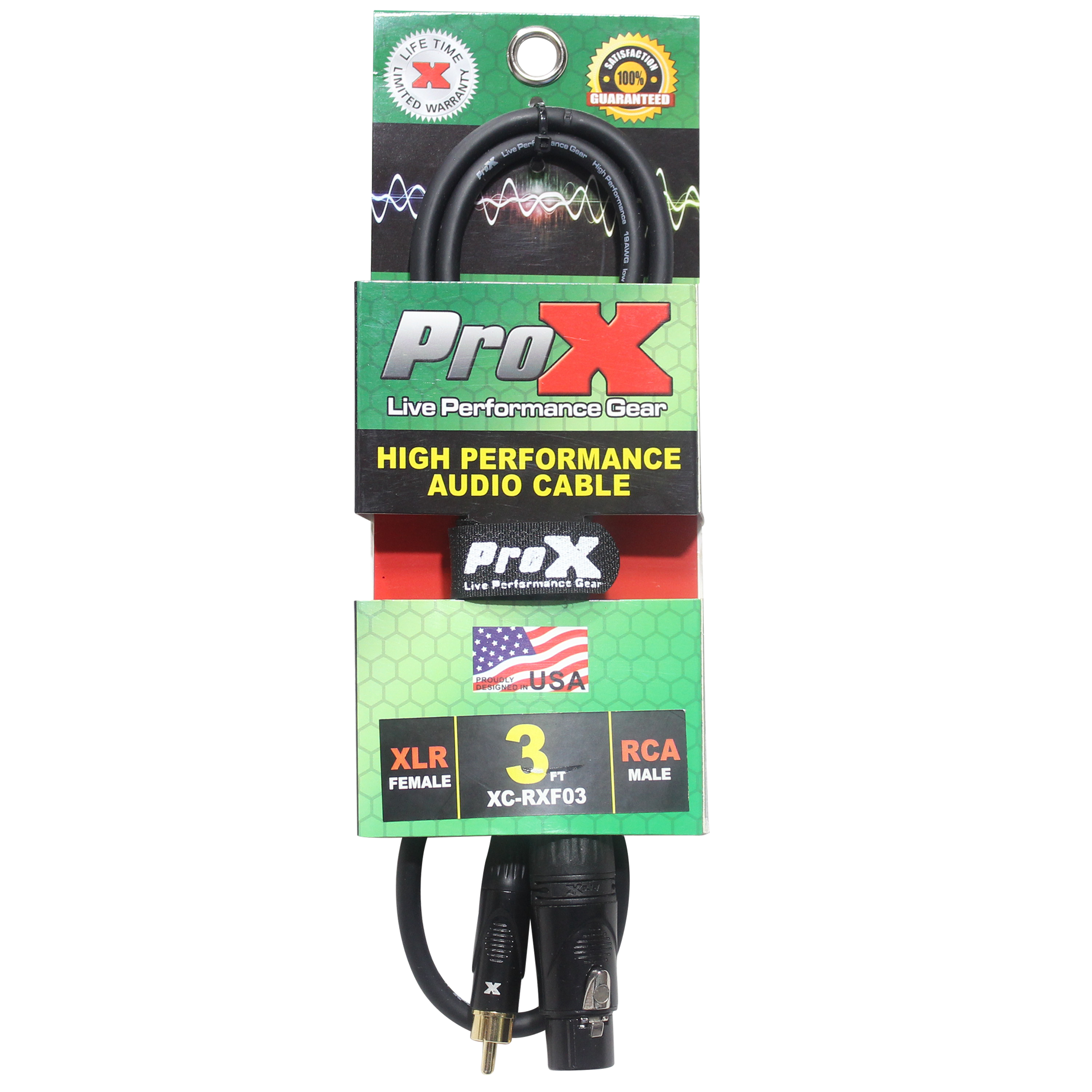 3 Ft. Unbalanced RCA to XLR-F High Performance Audio Cable