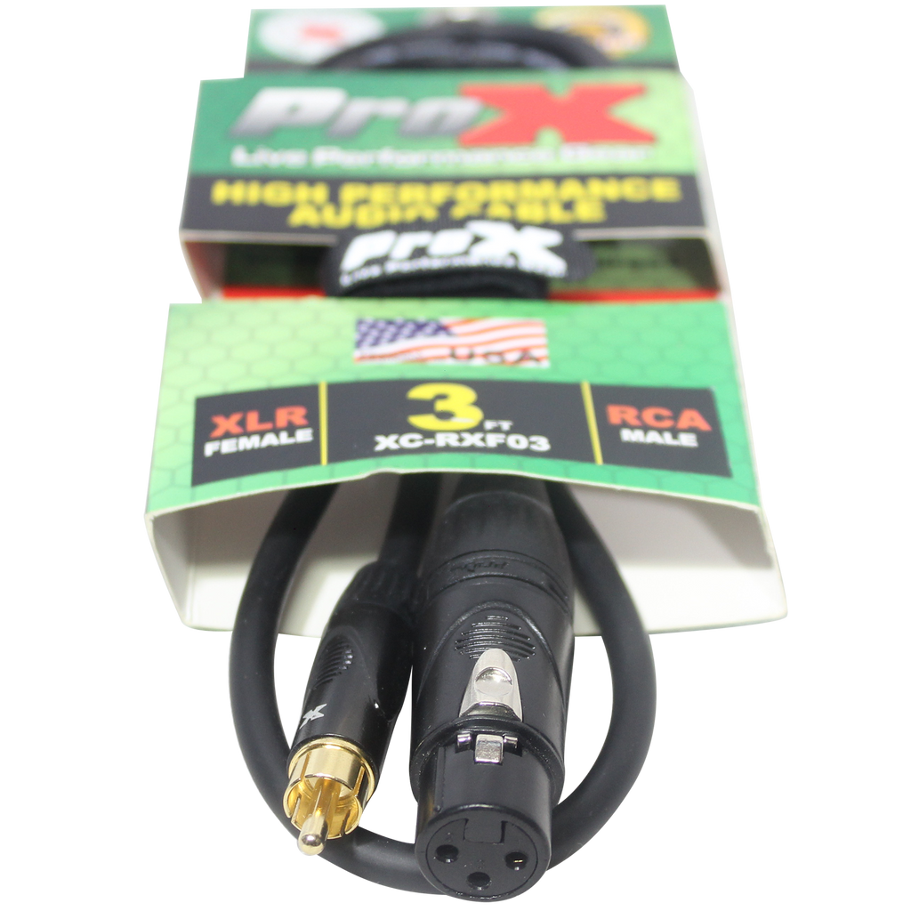 3 Ft. Unbalanced RCA to XLR-F High Performance Audio Cable