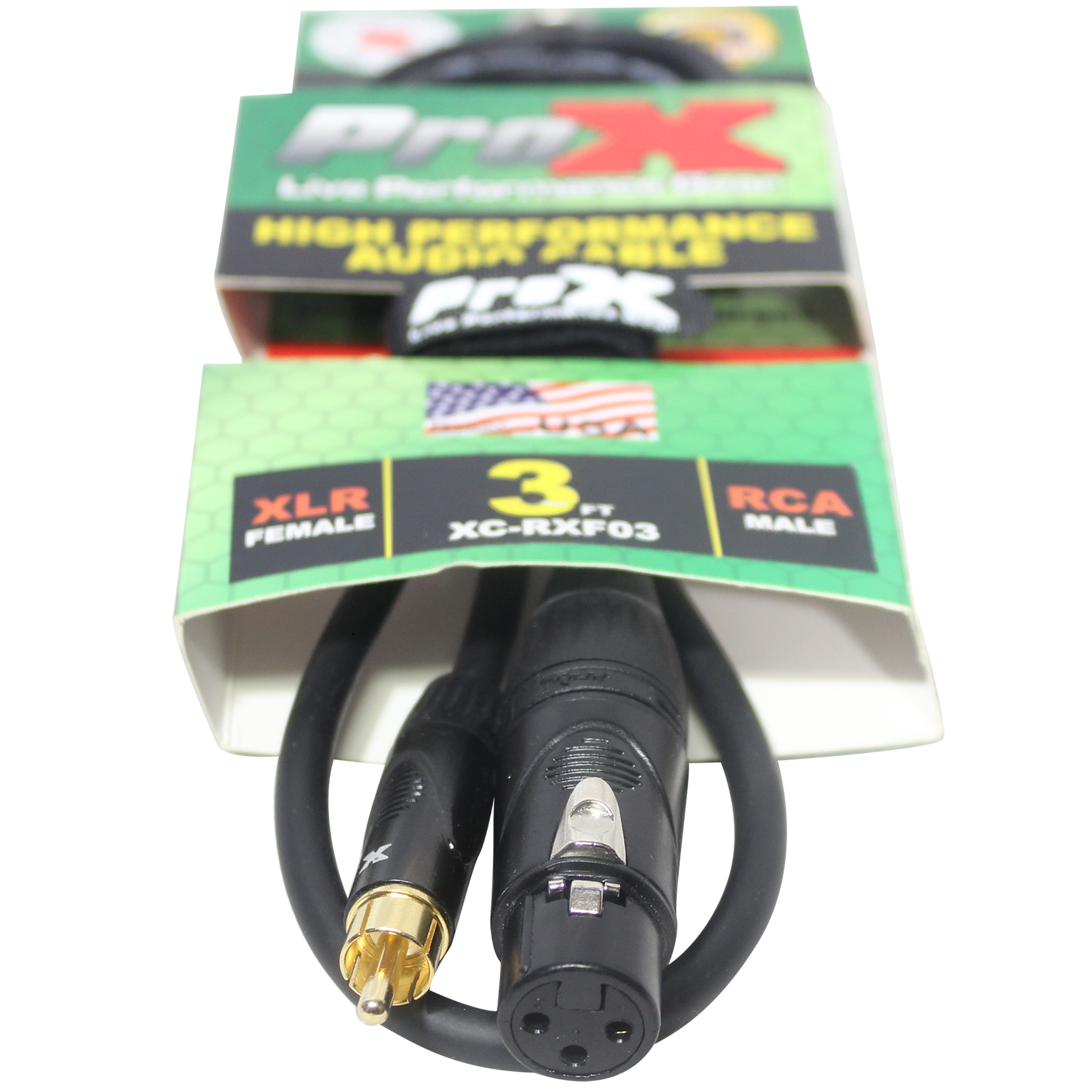 3 Ft. Unbalanced RCA to XLR-F High Performance Audio Cable