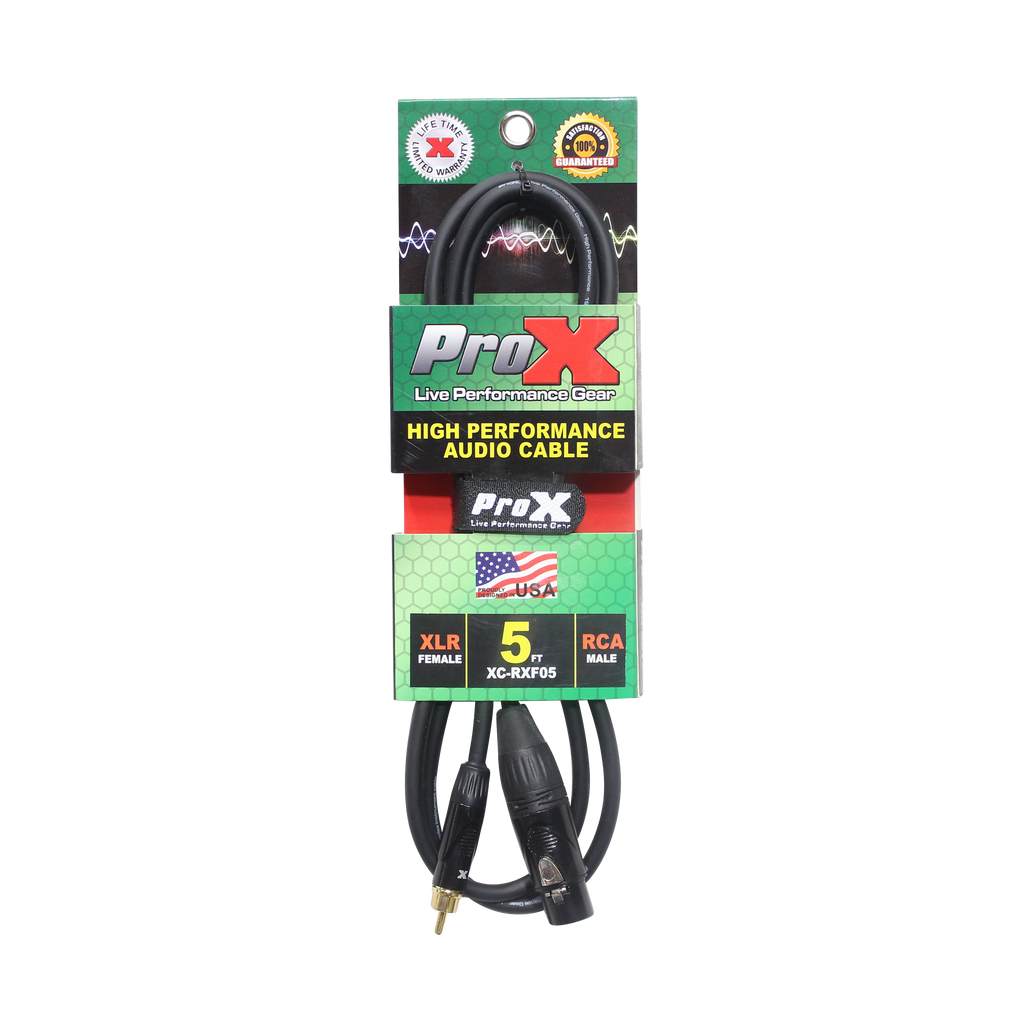 5 Ft. Unbalanced RCA to XLR3-F High Performance Audio Cable