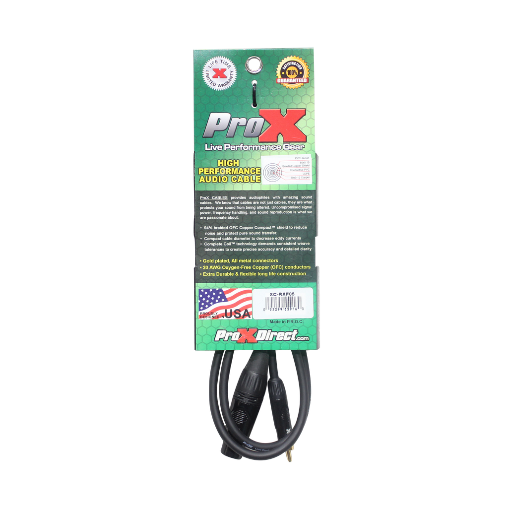 5 Ft. Unbalanced RCA to XLR3-F High Performance Audio Cable