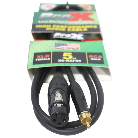 5 Ft. Unbalanced RCA to XLR3-F High Performance Audio Cable