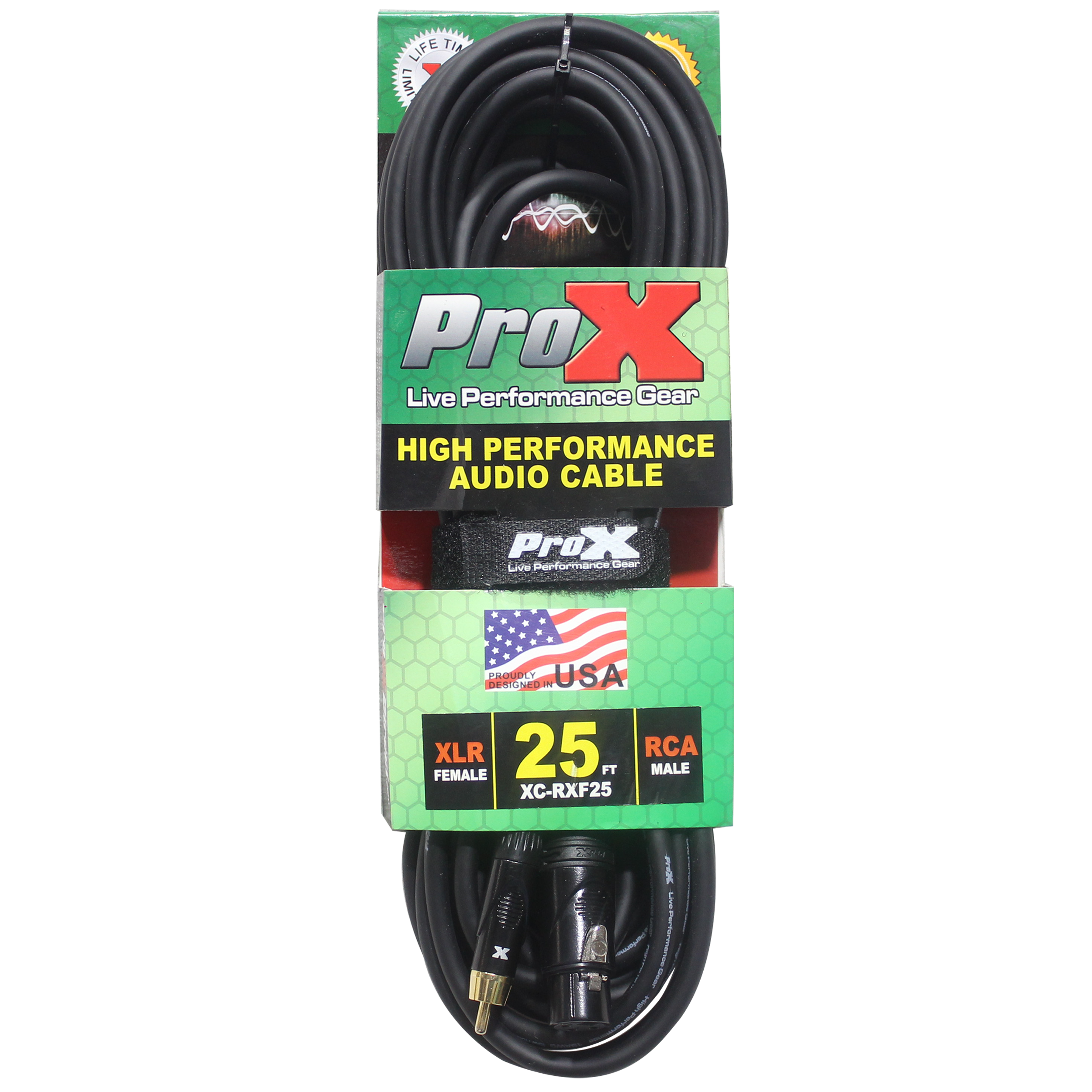 25 Ft. Unbalanced RCA to XLR3-F High Performance Audio Cable
