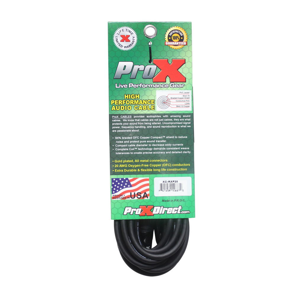 25 Ft. Unbalanced RCA to XLR3-F High Performance Audio Cable