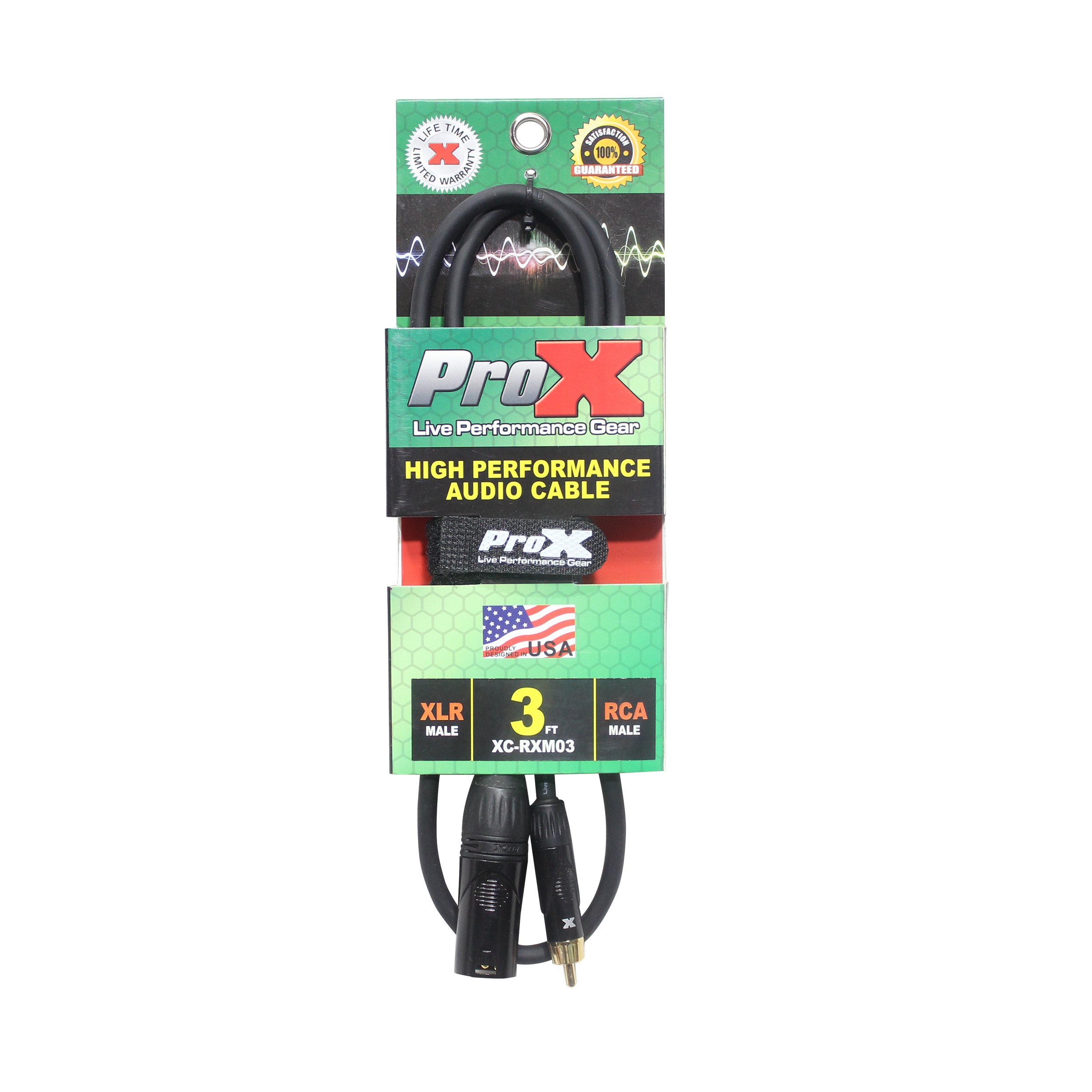 3' Ft. High Performance XLR Male to RCA Male Unbalanced Audio Cable