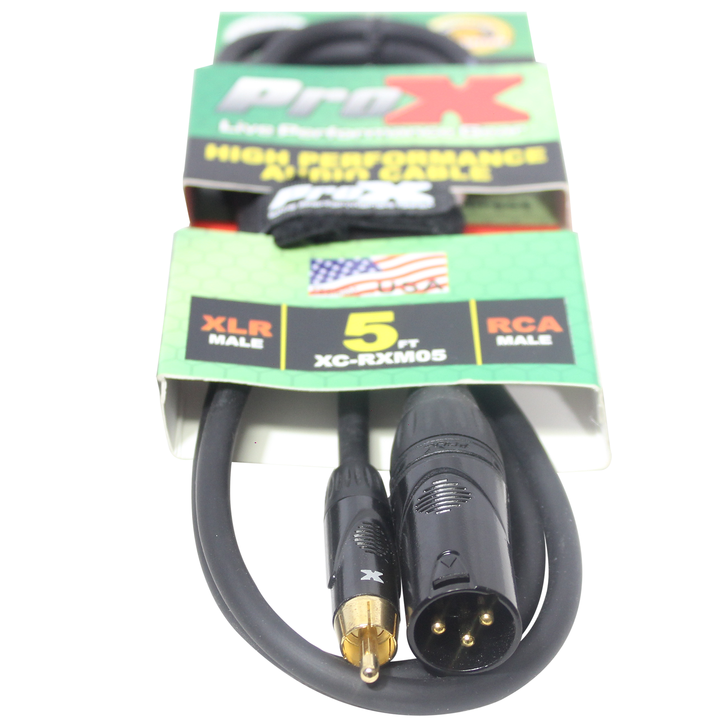 5' Ft. High Performance XLR Male to RCA Male Unbalanced Audio Cable