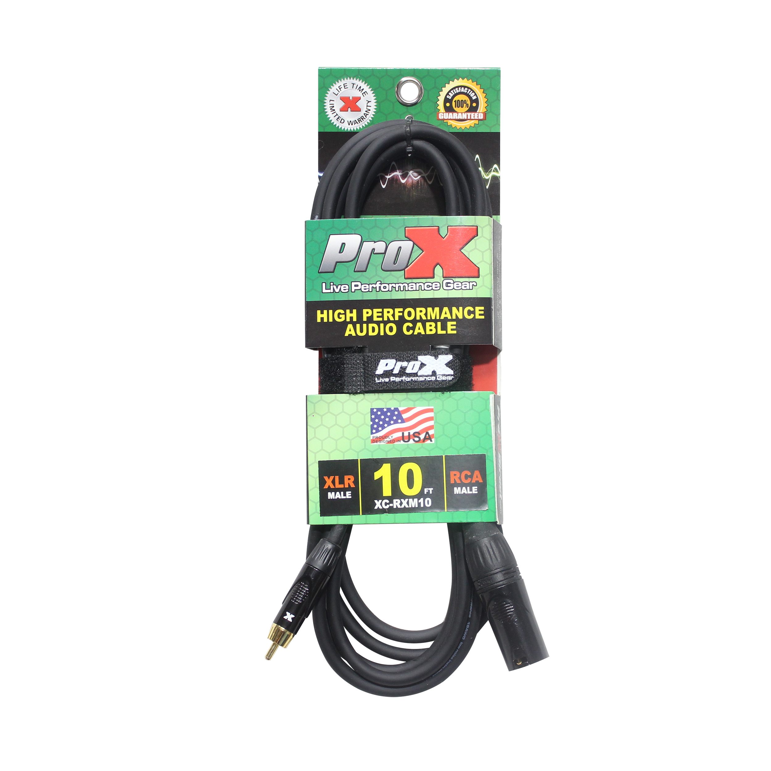 10' Ft. High Performance XLR Male to RCA Male Unbalanced Audio Cable