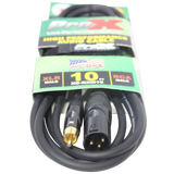10' Ft. High Performance XLR Male to RCA Male Unbalanced Audio Cable
