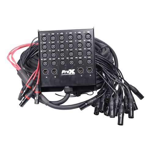 100 Ft. XLR Stage Recording Extension Box Snake 24 XLR-F Send Inputs 4 XLR-M Effects Return