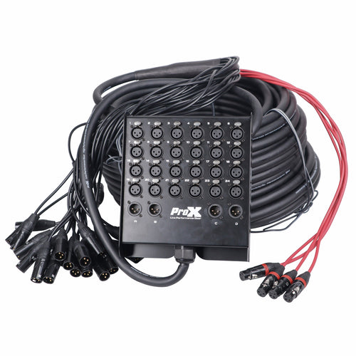 150 Ft. XLR Stage Recording Extension Box Snake 24 XLR-F Send Inputs 4 XLR-M Effects Return