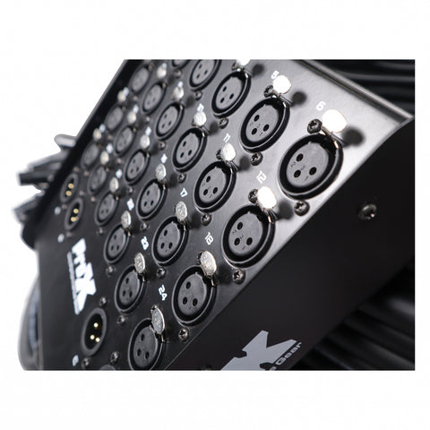 150 Ft. XLR Stage Recording Extension Box Snake 24 XLR-F Send Inputs 4 XLR-M Effects Return