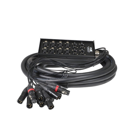 25 Ft. XLR Stage Recording Extension Box Snake 8 XLR-F Send Inputs 4 XLR-M Effects Return