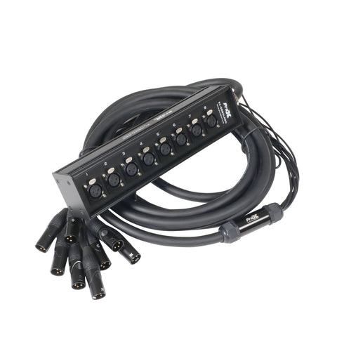 20 Ft. XLR Stage Recording Extension Box Snake 8 XLR-F Send Inputs