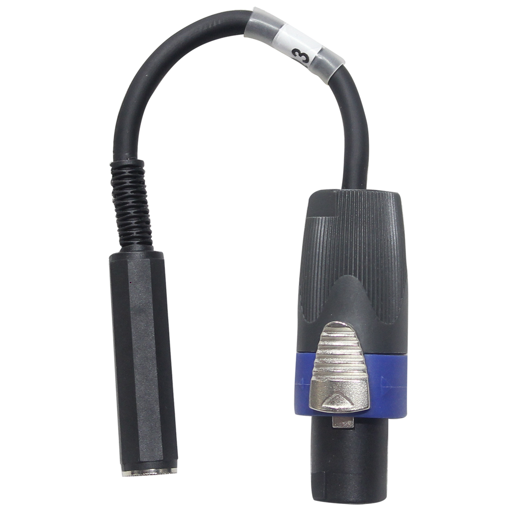 6" Speaker Twist connector Male to 1/4" TS-F Female High Performance Speaker Cable