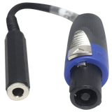 6" Speaker Twist connector Male to 1/4" TS-F Female High Performance Speaker Cable
