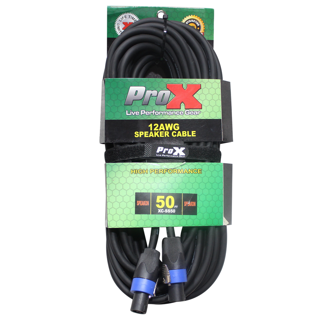 50 Ft. SpeakOn to SpeakOn 2 Conductor 12AWG High Performance Speaker Cable