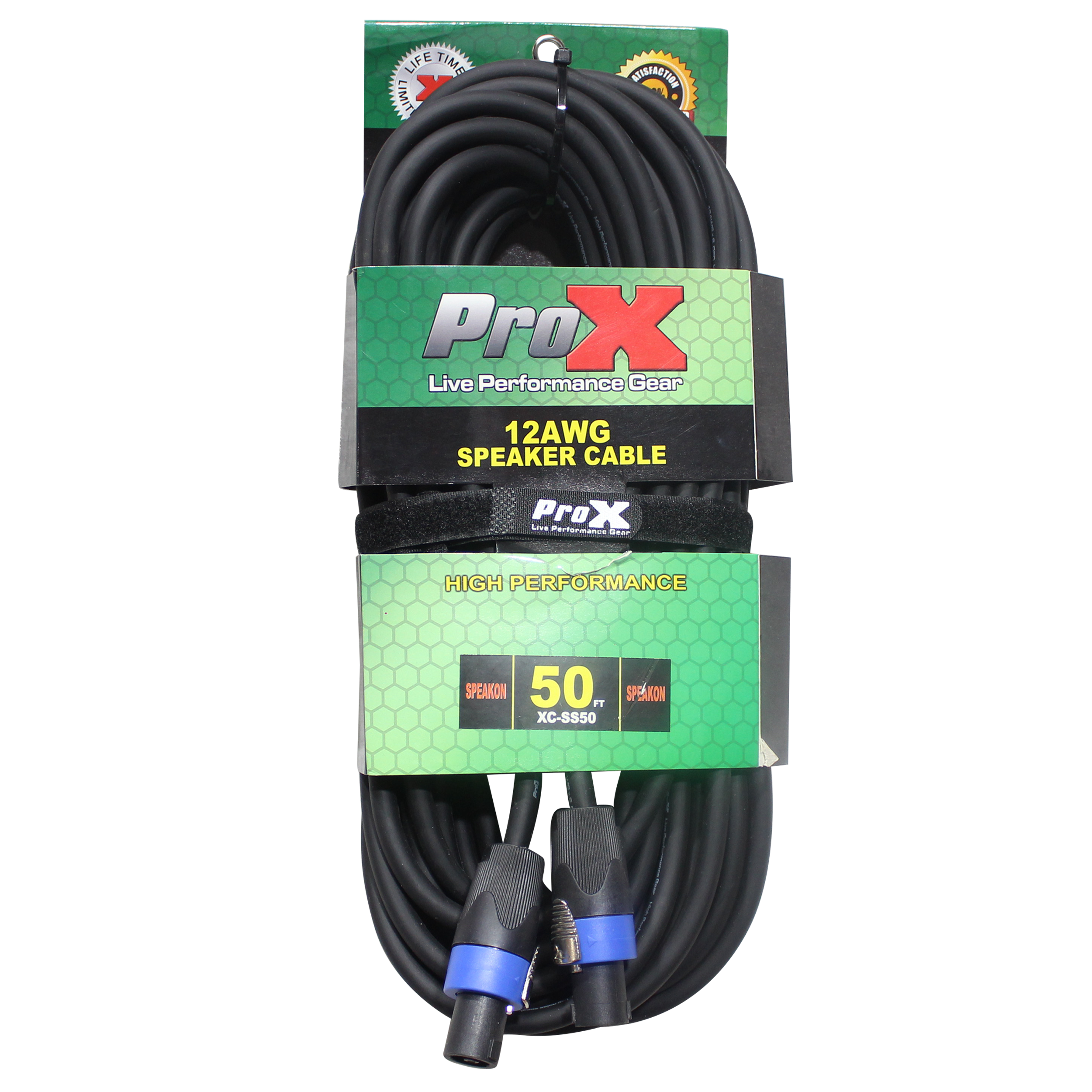 50 Ft. SpeakOn to SpeakOn 2 Conductor 12AWG High Performance Speaker Cable