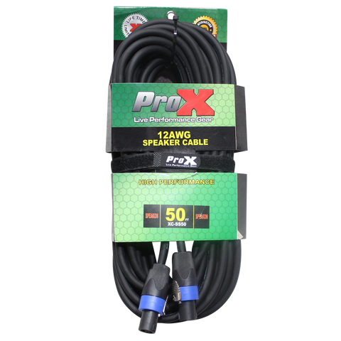 50 Ft. SpeakOn to SpeakOn 2 Conductor 12AWG High Performance Speaker Cable