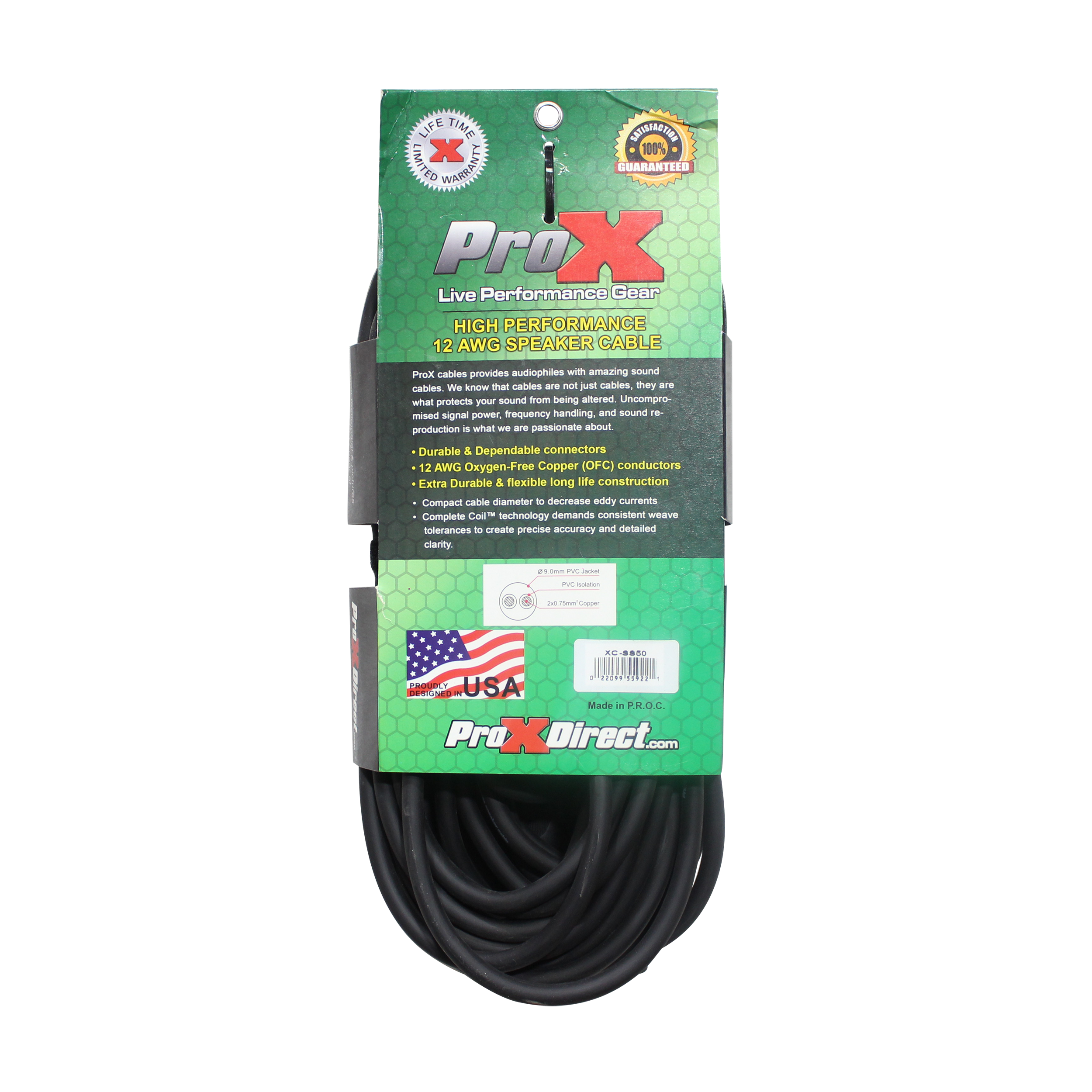 50 Ft. SpeakOn to SpeakOn 2 Conductor 12AWG High Performance Speaker Cable