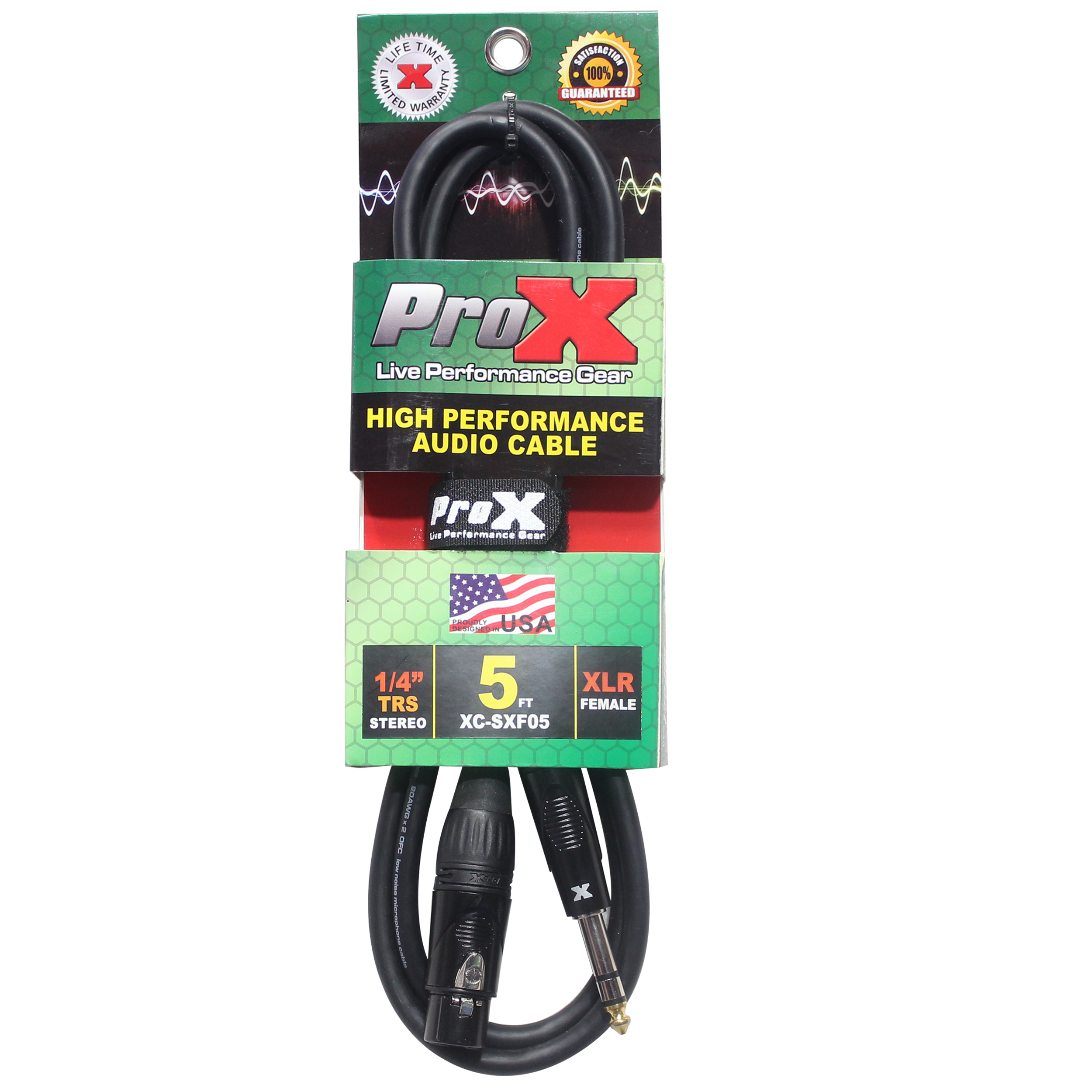 5 Ft. Balanced 1/4" TRS-M to XLR-F High Performance Audio Cable