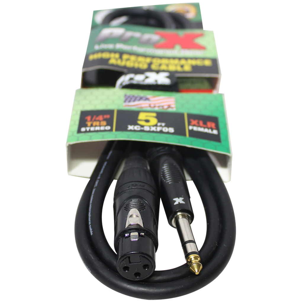 5 Ft. Balanced 1/4" TRS-M to XLR-F High Performance Audio Cable