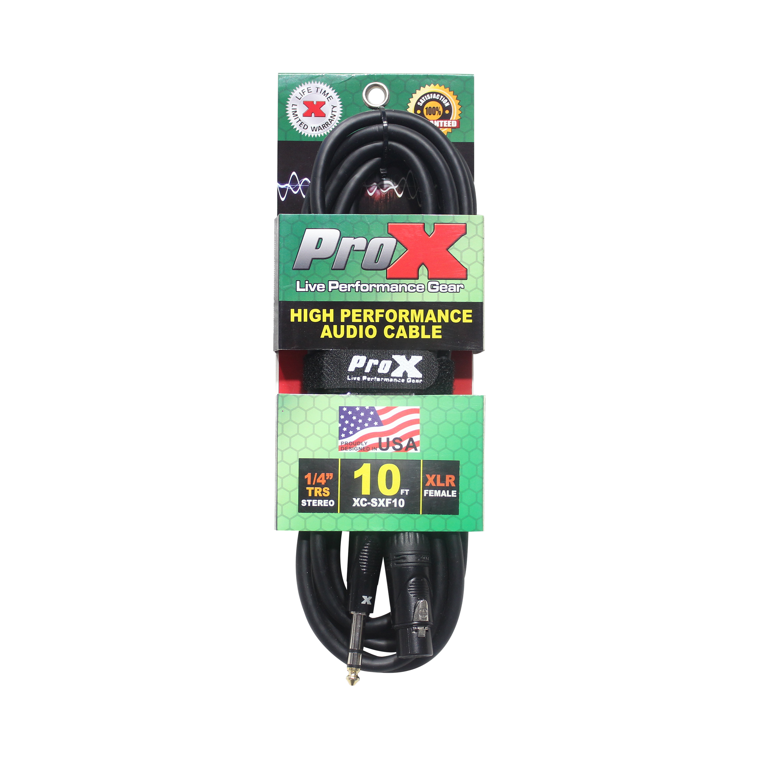 10 Ft. Balanced 1/4" TRS to XLR3-F High Performance Audio Cable