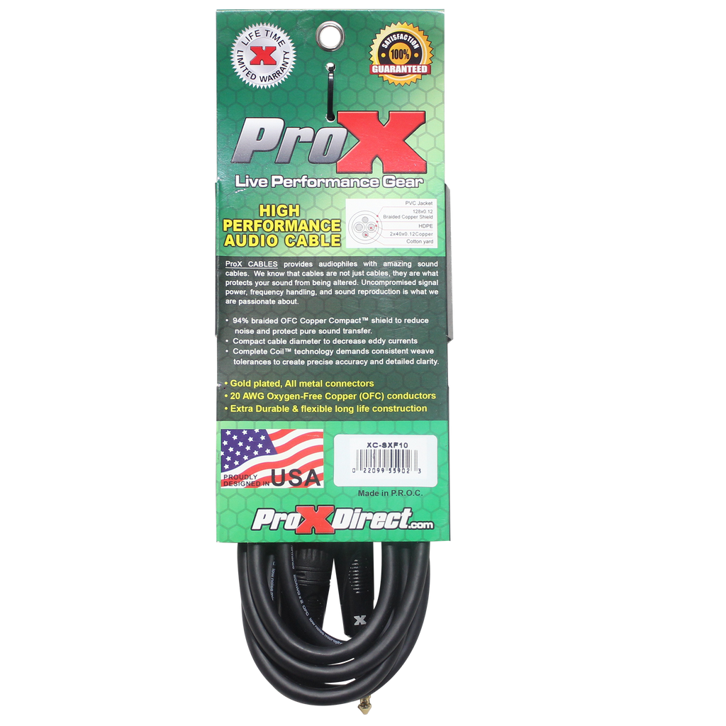 10 Ft. Balanced 1/4" TRS to XLR3-F High Performance Audio Cable
