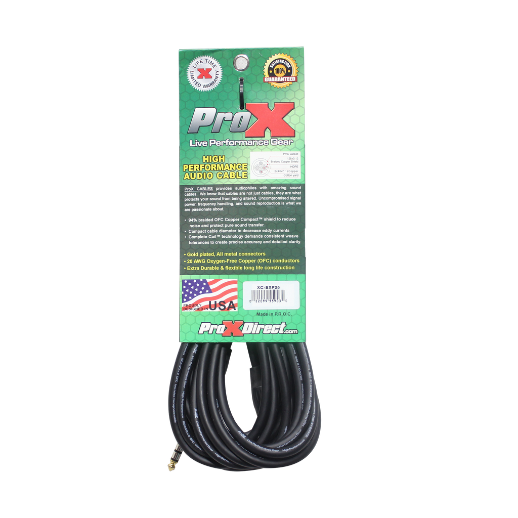 25 Ft. Balanced 1/4" TRS to XLR3-F High Performance Audio Cable