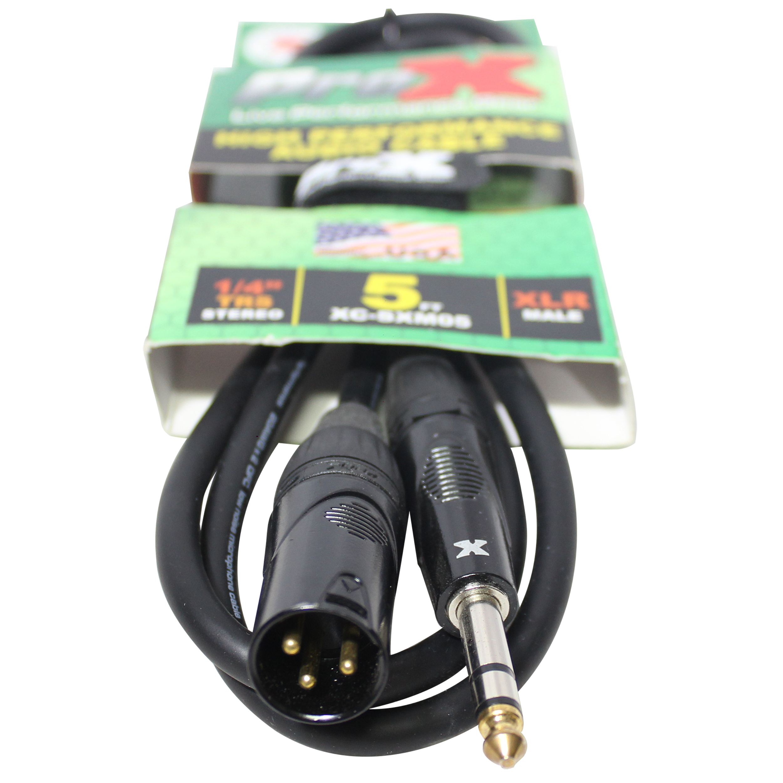 5 Ft. Balanced XLR3-M to 1/4" TRS-M High Performance Audio Cable
