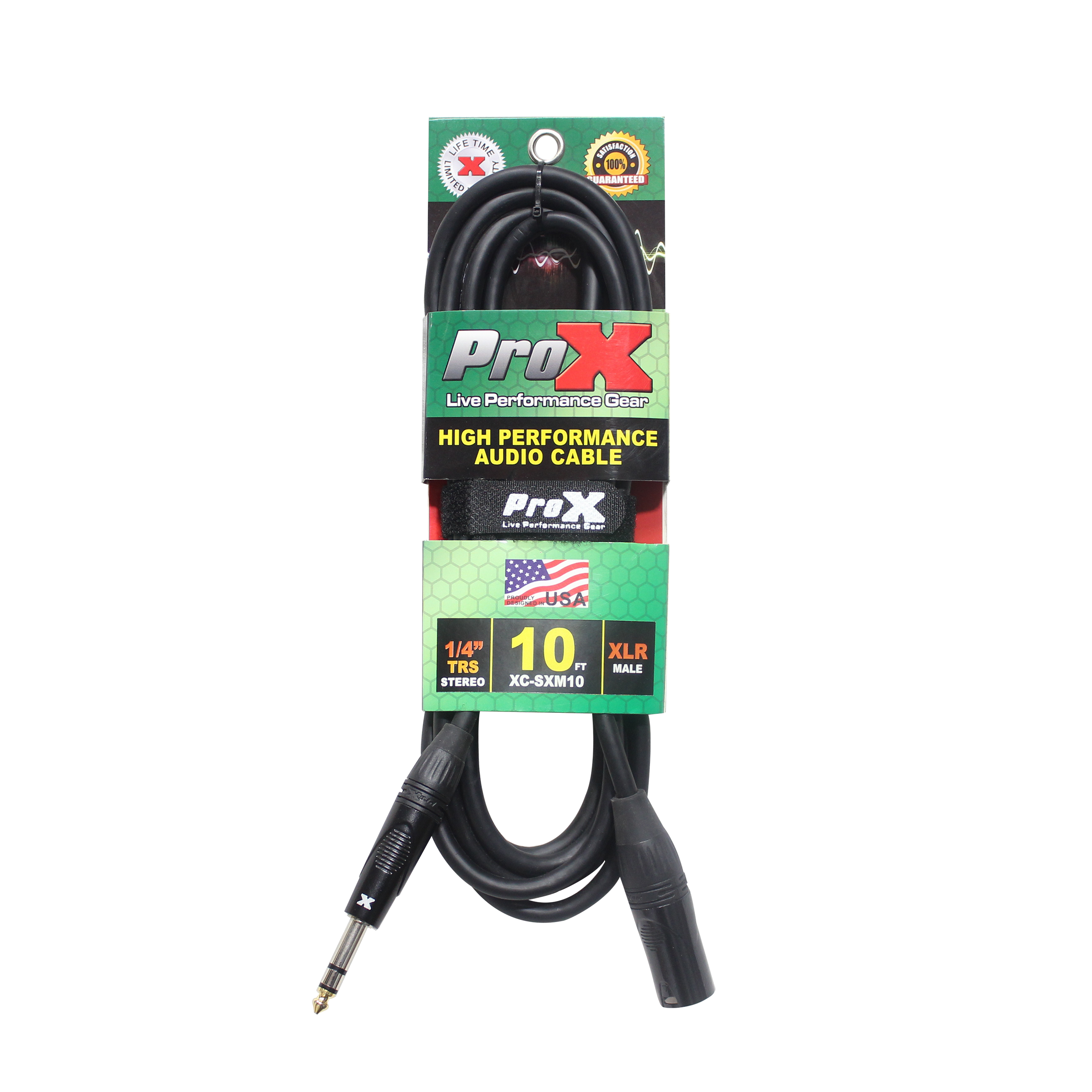 10 Ft. Balanced XLR3-M to 1/4 TRS-M High Performance Audio Cable