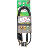 3 Ft. Unbalanced TRS-M Stereo to Dual TS-M High Performance Audio Y Cable