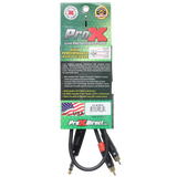 3 Ft. Unbalanced 1/4" TRS-M to Dual RCA-M High Performance Audio Cable
