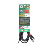 10 Ft. Unbalanced 1/4" TRS-M to Dual RCA-M High Performance Audio Cable