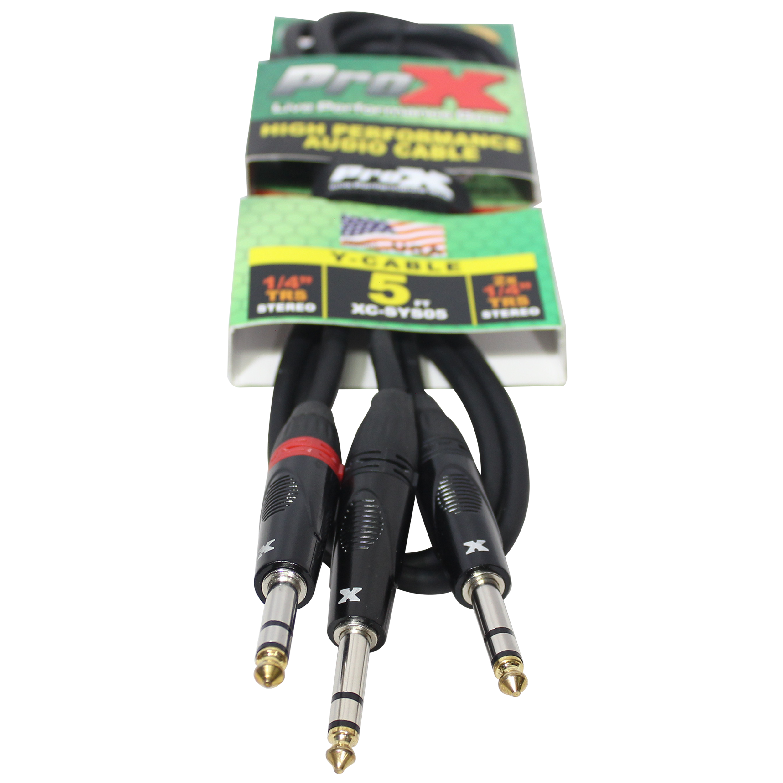 5 Ft. 1/4" TRS-M to Dual 1/4" TRS-M High Performance Audio Cable