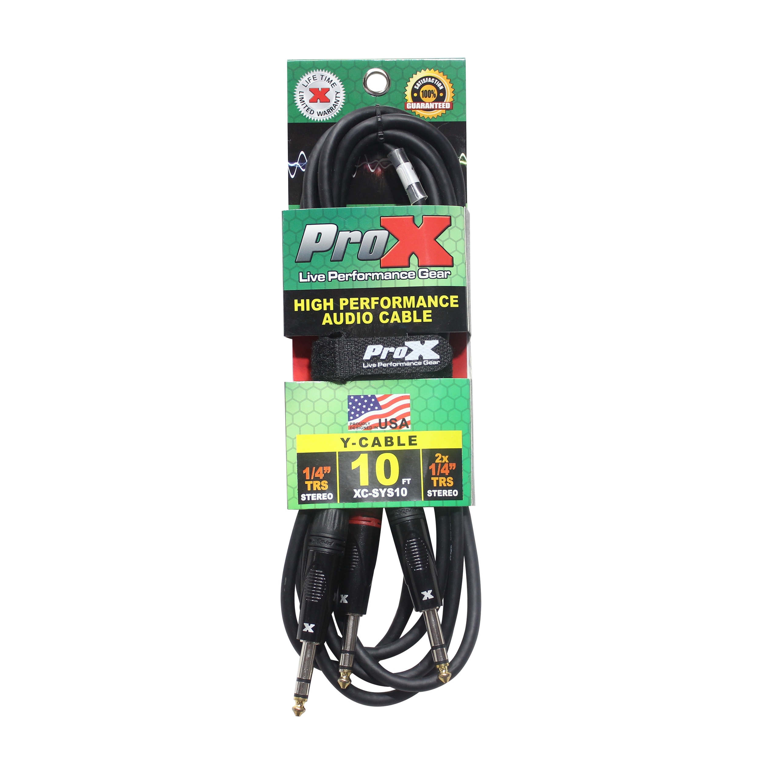 10 Ft. 1/4" TRS-M to Dual 1/4" TRS-M High Performance Audio Cable