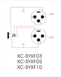 10 Ft. High Performance Y Cable 1/4" TRS-M Stereo to Dual XLR-F