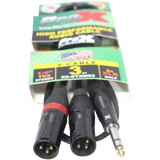 3 Ft. 1/4" TRS-M Stereo to Dual XLR3-M High Performance Y Cable