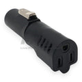 Edison Nema 515R Female to True1 Male Black locking Connector Power Coupler Adapter