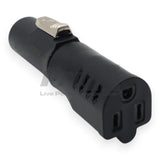 Edison Nema 515R Female to True1 Male Black locking Connector Power Coupler Adapter