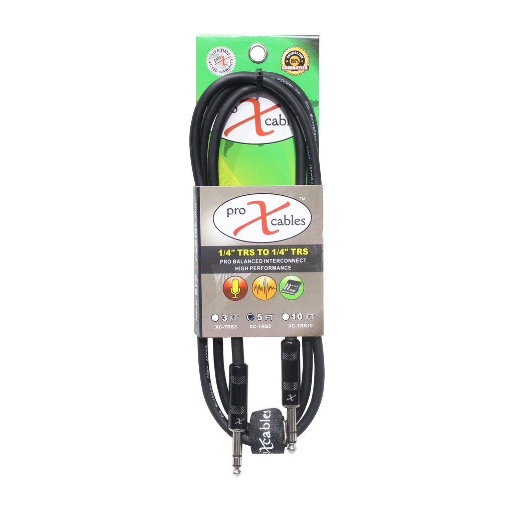 5 Ft. Balanced 1/4" TRS-M to TRS-M High Performance Audio Cable