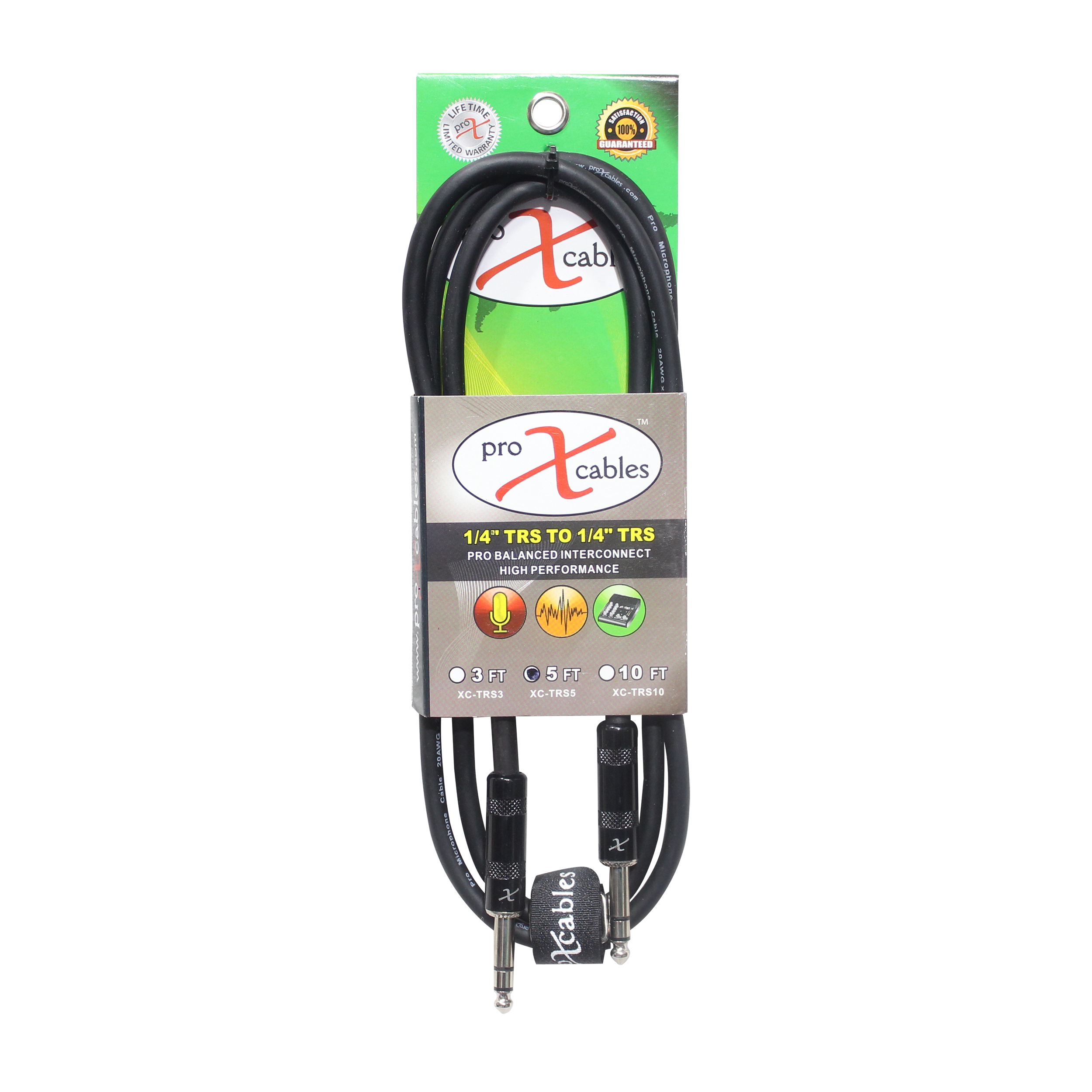 5 Ft. Balanced 1/4" TRS-M to TRS-M High Performance Audio Cable